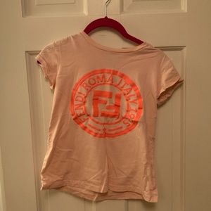Pink Fendi Kids T shirt